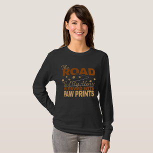 Camiseta Estrada para o meu coração pavimentada em pata imp