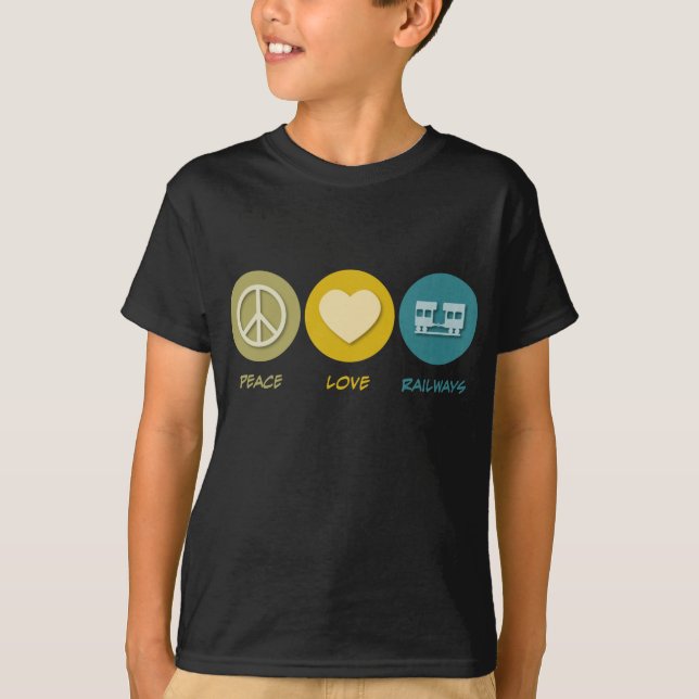 Camiseta Estradas de ferro do amor da paz (Frente)