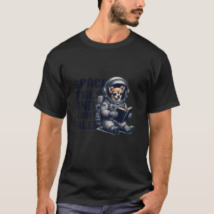 Camiseta Estranho Astronauta Espacial Chihuahua Lendo Livro