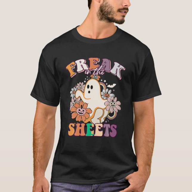 Camiseta Estranho Engraçado Nas Folhas De Bolas Ghost Spook (Frente)