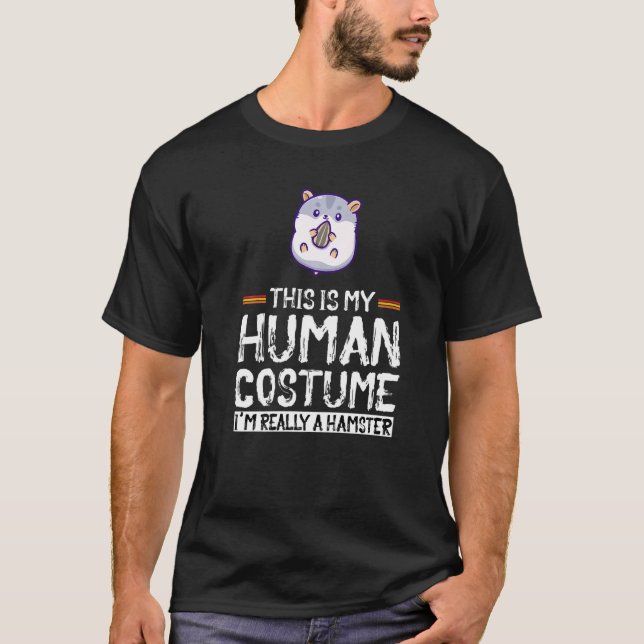 Camiseta Estranho Esta é a minha fantasia humana. Sou mesmo (Frente)