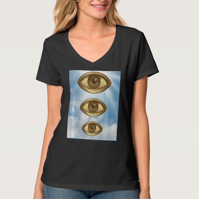Camiseta Estranho Odcore, Estético, Olhos Assustadores (Frente)