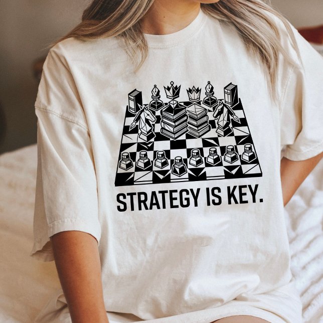 Camiseta Estratégia de Xadrez é Projeto Intelectual Chave (Criador carregado)