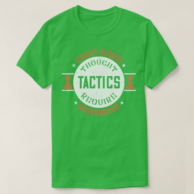 Camiseta Estratégia de xadrez requer reflexão (Frente do Design)
