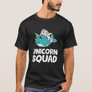Camiseta Estreita Unicórnio De Cartoon Em Esquadrão Da Unic