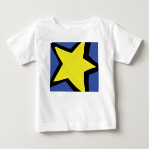 Camiseta estrela amarela e fundo azul