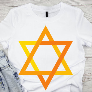Camiseta Estrela Amarela e Laranja Vibrante de David
