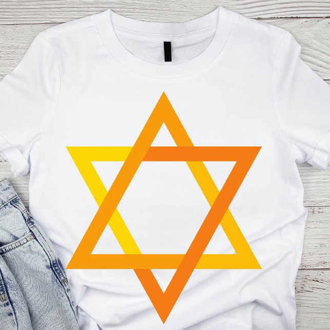 Camiseta Estrela Amarela e Laranja Vibrante de David (Criador carregado)