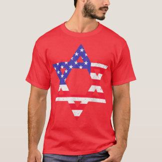Camiseta Estrela Bandeira Americana De David Jewish Hanukka