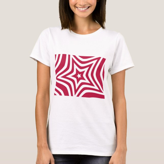 Camiseta Estrela branca e vermelha escura em um padrão veto (Frente)