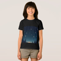 camiseta estrela cadente no céu noturno