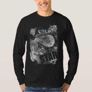 Camiseta Estrela de Golfe, Golfe Negro Grunge