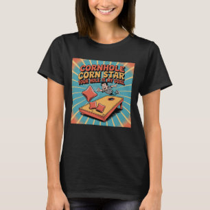 Camiseta Estrela de Milho Cornhole Seu Buraco é Meu Objetiv