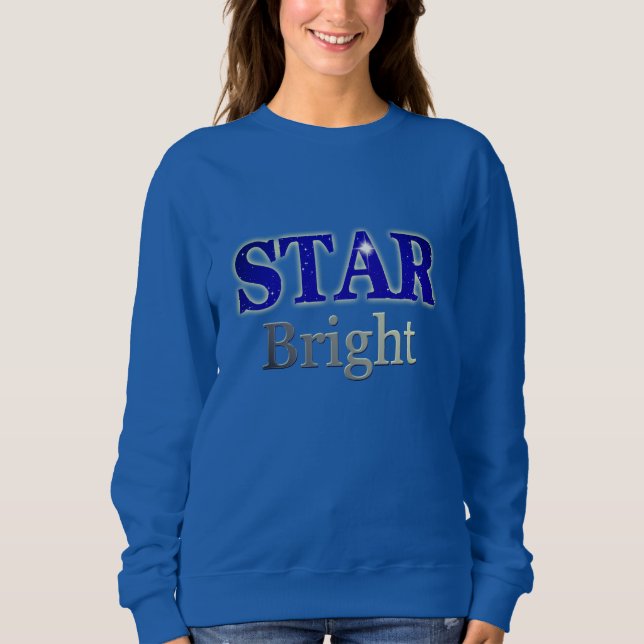 Camiseta Estrela de Natal, Arte Azul e Prata (Frente)