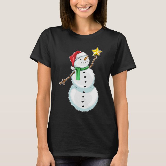 Camiseta Estrela de Natal do Snowman (Frente)