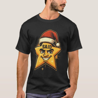 Camiseta Estrela de Natal engraçada com Santa Hat - Persona
