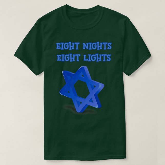 Camiseta Estrela De Oito Noites De Oito Luzes De David Hanu (Frente do Design)