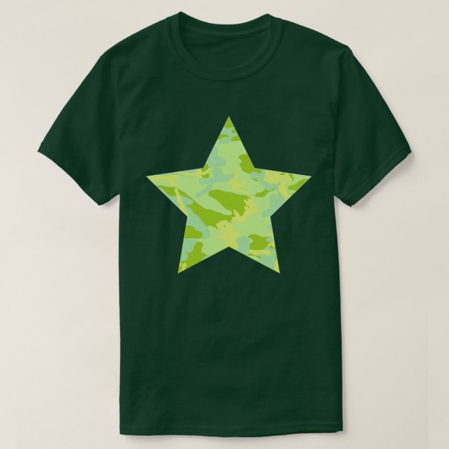 Camiseta Estrela de Padrão da Camo SpringTime (Frente do Design)