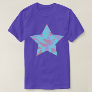 Camiseta Estrela de Padrão do Pastel Camo legal