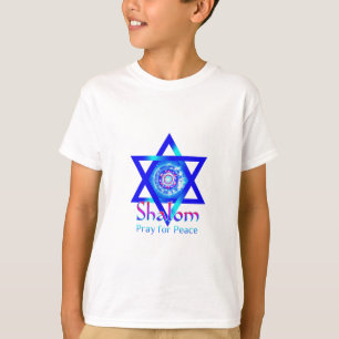 Camiseta Estrela de SHALOM de David_Pray para a paz de