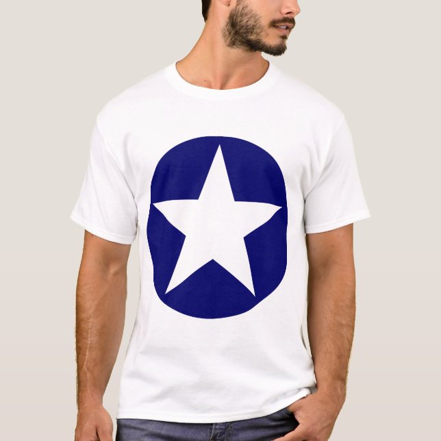 Camiseta Estrela dentro de um círculo - Azul escuro (Frente)