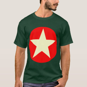 Camiseta Estrela dentro de um círculo - Creme e Vermelho