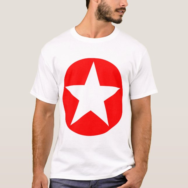 Camiseta Estrela dentro de um círculo - Vermelho (Frente)