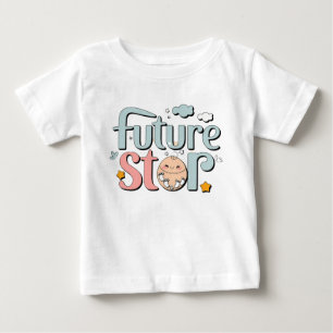 Camiseta Estrela do Futuro - Pegadas de Bebê Bonitas