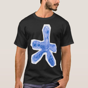 Camiseta Estrela-do-mar azul aquarela desenhada à mão