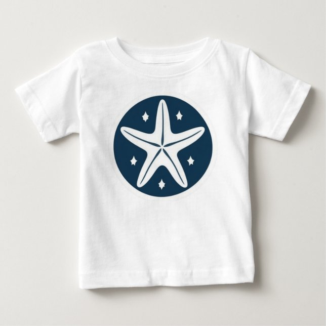 Camiseta Estrela-do-mar com Estrelas Brancas (Frente)