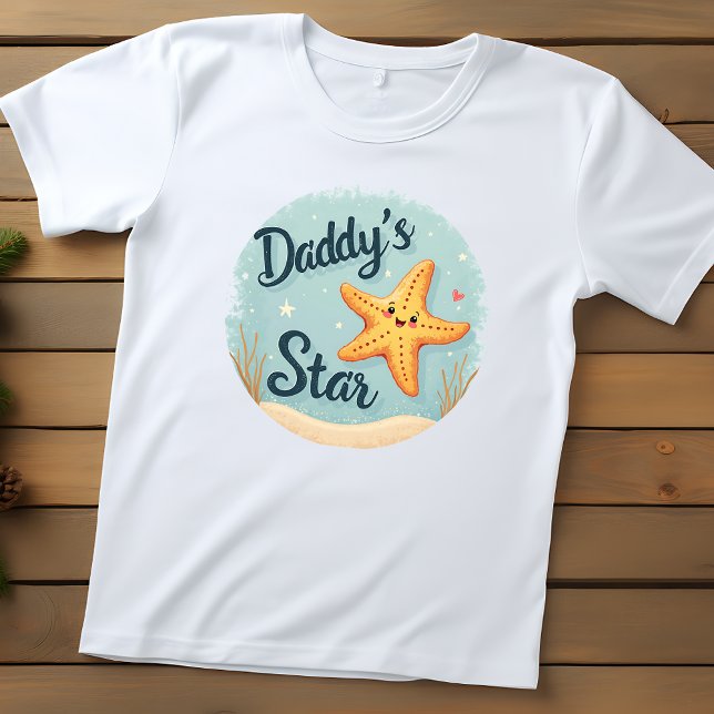Camiseta Estrela-do-mar "Daddy's Star" Encantadora (Criador carregado)
