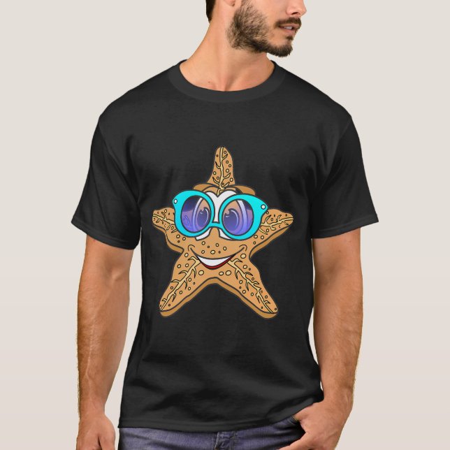 Camiseta Estrela-do-mar de desenho animado (Frente)