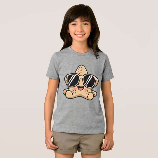 Camiseta Estrela-do-mar Descolada com Óculos de Sol Vibraçõ (Frente Completa)