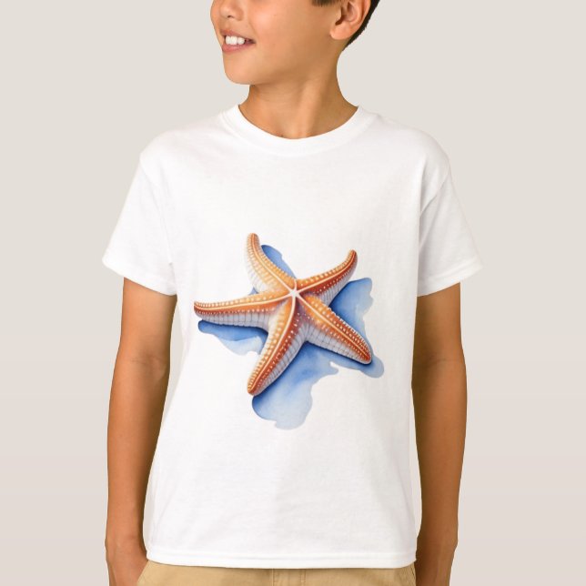 Camiseta Estrela do Mar e Silhueta Azul (Frente)