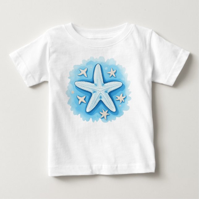 Camiseta Estrela-do-mar em Azul (Frente)