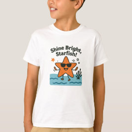 Camiseta Estrela-do-Mar Laranja Fofa Brilha Intensamente De
