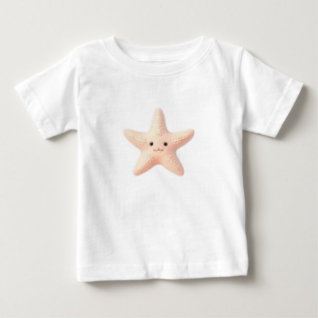 Camiseta Estrela-do-mar Rosa Fofa (Frente)