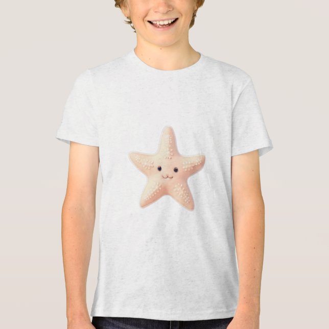 Camiseta Estrela-do-Mar Rosa Fofa (Frente)