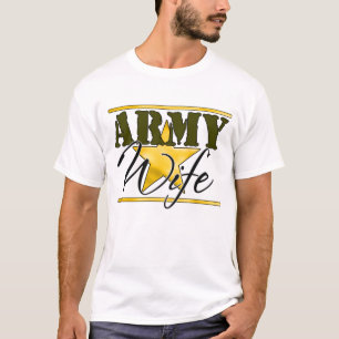 Camiseta Estrela do ouro da esposa do exército