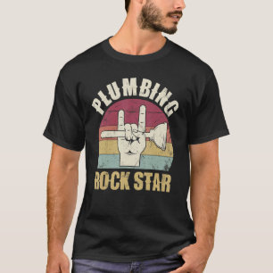 Camiseta estrela do rock da canalização, encanador engraçad
