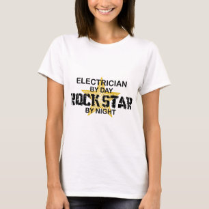 Camiseta Estrela do rock do eletricista em a noite