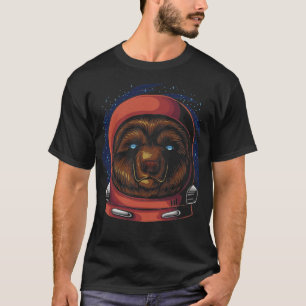 Camiseta Estrela do Ursinho do Capacete do Urso Astronauta