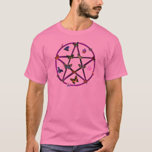 Camiseta Estrela e borboletas de Wiccan