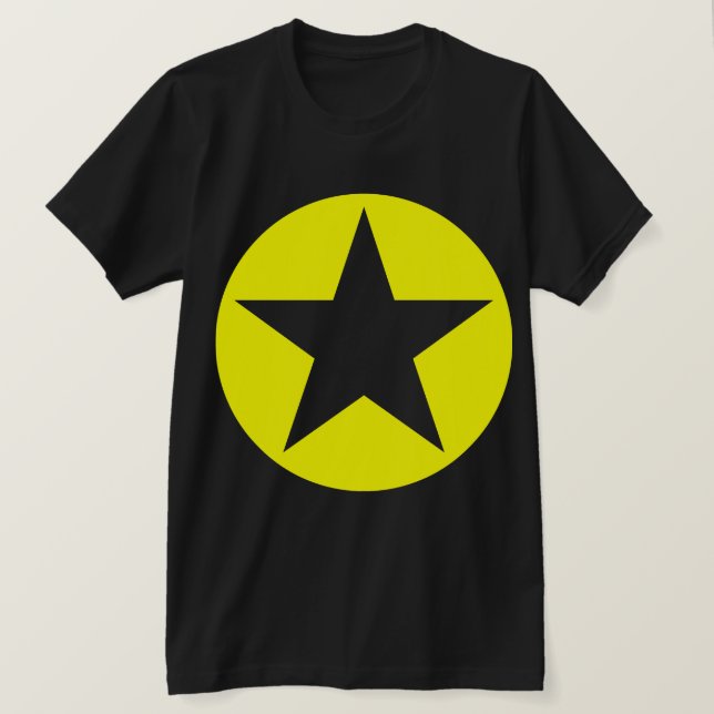 Camiseta Estrela em círculo - Amarelo (Frente do Design)