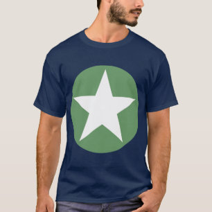 Camiseta Estrela em Círculo - Branca com Verde do Exércit