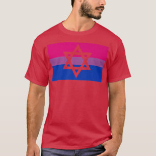 Camiseta Estrela Judaica Do Gay do Orgulho Bissexual David 