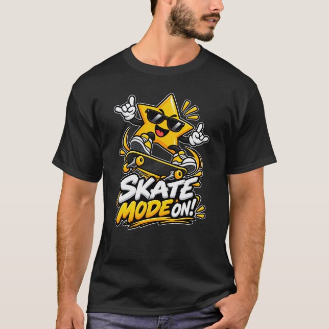 Camiseta Estrela — Modo Skate Ativado (Frente)