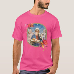 Camiseta Estrela Natal Abençoada Mãe Maria Jesus