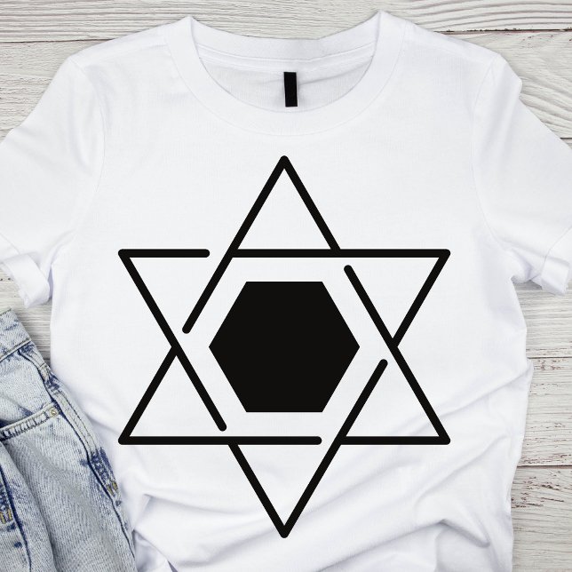 Camiseta Estrela Negra e Branca Minimalista de David (Criador carregado)