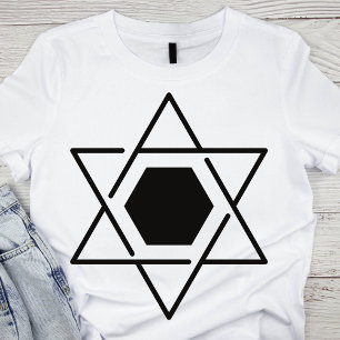 Camiseta Estrela Negra e Branca Minimalista de David
